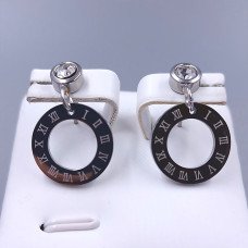 Сережки-гвоздики Stainless Steel. Сталь. Родій. Довжина: 24 мм. Ширина: 15 мм.