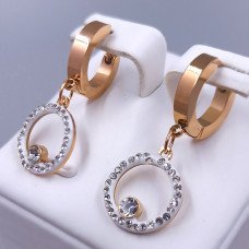 Сережки Stainless Steel. Сталь. Позолота ЧВ. Довжина: 31 мм. Ширина: 13 мм.