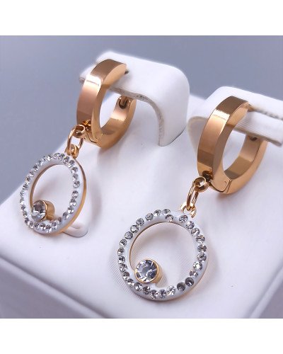 Сережки Stainless Steel. Сталь. Позолота ЧВ. Довжина: 31 мм. Ширина: 13 мм.