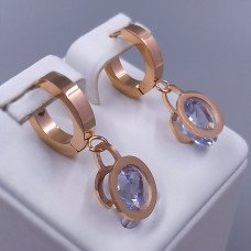 Сережки Stainless Steel. Сталь. Позолота ЧВ. Довжина: 25 мм. Ширина: 10 мм.
