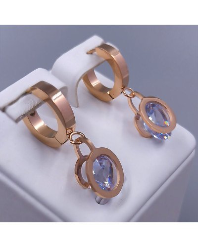 Сережки Stainless Steel. Сталь. Позолота ЧВ. Довжина: 25 мм. Ширина: 10 мм.