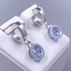 Сережки Stainless Steel. Сталь. Родій. Довжина: 25 мм. Ширина: 10 мм.