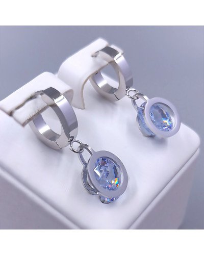Сережки Stainless Steel. Сталь. Родій. Довжина: 25 мм. Ширина: 10 мм.