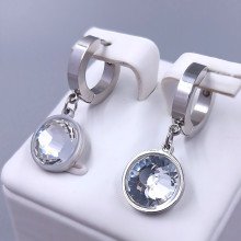 Сережки Stainless Steel. Сталь. Родій. Довжина: 29 мм. Ширина: 12 мм.