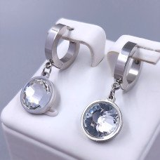 Сережки Stainless Steel. Сталь. Родій. Довжина: 29 мм. Ширина: 12 мм.