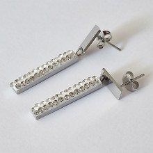 Сережки-гвоздики Stainless Steel. Сталь. Родій. Довжина: 36 мм. Ширина: 4 мм.