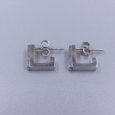 Сережки-гвоздики Stainless Steel. Сталь. Родій. Довжина: 10 мм. Ширина: 3 мм.