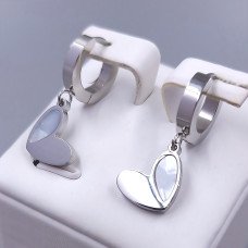 Сережки Stainless Steel. Сталь. Родій. Довжина: 27 мм. Ширина: 12 мм.