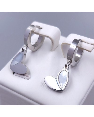 Сережки Stainless Steel. Сталь. Родій. Довжина: 27 мм. Ширина: 12 мм.