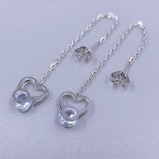 Сережки-протяжки Stainless Steel. Сталь. Родій. Довжина: 80 мм. Ширина: 10 мм.