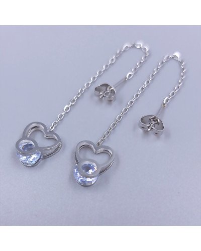 Сережки-протяжки Stainless Steel. Сталь. Родій. Довжина: 80 мм. Ширина: 10 мм.