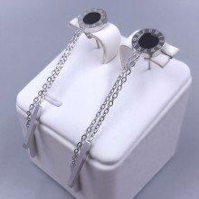 Сережки-гвоздики Stainless Steel. Сталь. Родій. Довжина: 65 мм. Ширина: 10 мм.