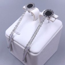 Сережки-гвоздики Stainless Steel. Сталь. Родій. Довжина: 65 мм. Ширина: 10 мм.