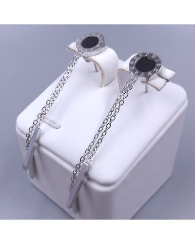 Сережки-гвоздики Stainless Steel. Сталь. Родій. Довжина: 65 мм. Ширина: 10 мм.
