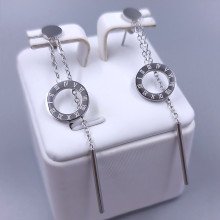 Сережки-гвоздики Stainless Steel. Сталь. Родій. Довжина: 44 мм. Ширина: 6 мм.