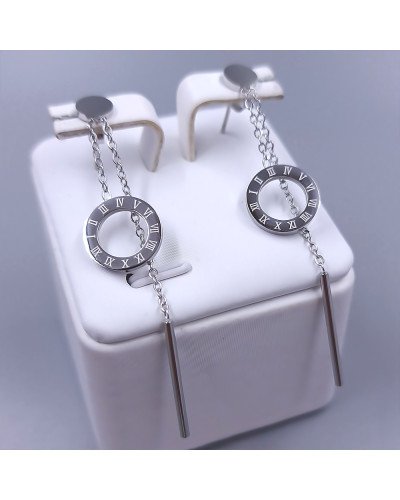 Сережки-гвоздики Stainless Steel. Сталь. Родій. Довжина: 44 мм. Ширина: 6 мм.