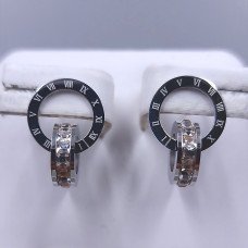 Сережки-гвоздики Stainless Steel. Сталь. Родій. Довжина: 17 мм. Ширина: 12 мм.
