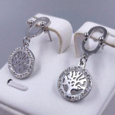 Сережки-гвоздики Stainless Steel. Сталь. Родій. Довжина: 26 мм. Ширина: 12 мм.