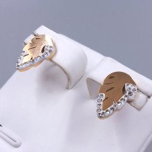 Сережки-гвоздики Stainless Steel. Сталь. Позолота ЧВ. Довжина: 13 мм. Ширина: 9 мм.