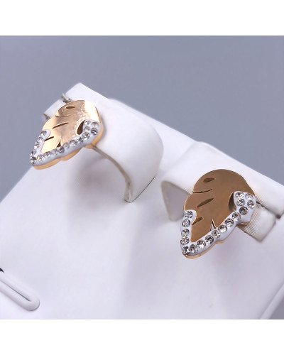 Сережки-гвоздики Stainless Steel. Сталь. Позолота ЧВ. Довжина: 13 мм. Ширина: 9 мм.