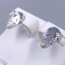 Сережки-гвоздики Stainless Steel. Сталь. Родій. Довжина: 13 мм. Ширина: 9 мм.