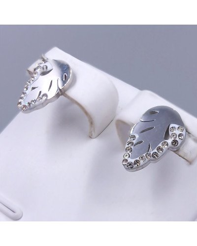 Сережки-гвоздики Stainless Steel. Сталь. Родій. Довжина: 13 мм. Ширина: 9 мм.