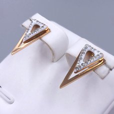 Сережки-гвоздики Stainless Steel. Сталь. Позолота ЧВ. Довжина: 16 мм. Ширина: 8 мм.