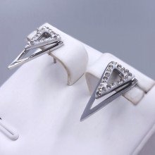 Сережки-гвоздики Stainless Steel. Сталь. Родій. Довжина: 16 мм. Ширина: 8 мм.