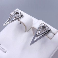 Сережки-гвоздики Stainless Steel. Сталь. Родій. Довжина: 16 мм. Ширина: 8 мм.