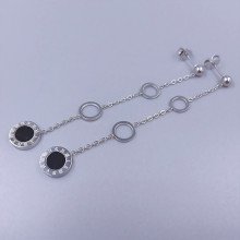 Сережки-гвоздики Stainless Steel. Сталь. Родій. Довжина: 72 мм. Ширина: 10 мм.