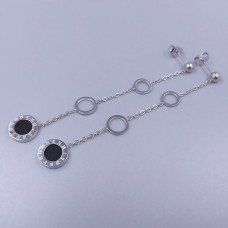 Сережки-гвоздики Stainless Steel. Сталь. Родій. Довжина: 72 мм. Ширина: 10 мм.