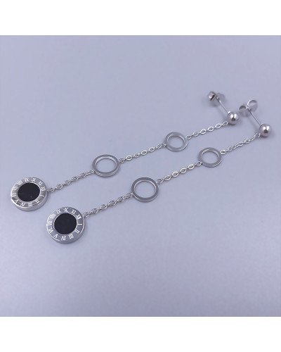Сережки-гвоздики Stainless Steel. Сталь. Родій. Довжина: 72 мм. Ширина: 10 мм.