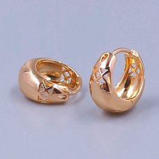 Сережки XР. Позолота 18К. Діаметр: 14 мм. Ширина: 8 мм.