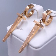 Сережки Stainless Steel. Сталь. Позолота ЧВ. Довжина: 48 мм. Ширина: 8 мм.
