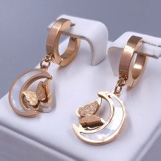 Сережки Stainless Steel. Сталь. Позолота ЧВ. Довжина: 32 мм. Ширина: 14 мм.