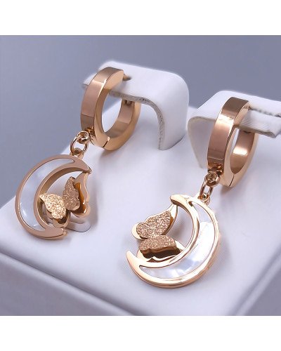 Сережки Stainless Steel. Сталь. Позолота ЧВ. Довжина: 32 мм. Ширина: 14 мм.