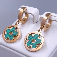 Сережки Stainless Steel. Сталь. Позолота ЧВ. Довжина: 32 мм. Ширина: 15 мм.