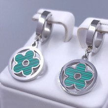 Сережки Stainless Steel. Сталь. Родій. Довжина: 32 мм. Ширина: 15 мм.