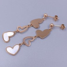 Сережки-гвоздики Stainless Steel. Сталь. Позолота ЧВ. Довжина: 52 мм. Ширина: 14 мм.