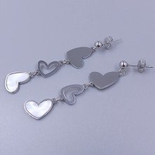 Сережки-гвоздики Stainless Steel. Сталь. Родій. Довжина: 52 мм. Ширина: 14 мм.