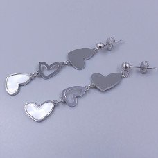 Сережки-гвоздики Stainless Steel. Сталь. Родій. Довжина: 52 мм. Ширина: 14 мм.