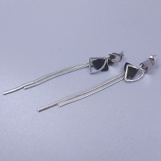 Сережки-гвоздики Stainless Steel. Сталь. Родій. Довжина: 60 мм. Ширина: 12 мм.