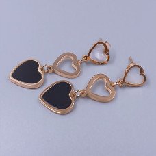 Сережки-гвоздики Stainless Steel. Сталь. Позолота ЧВ. Довжина: 34 мм. Ширина: 12 мм.