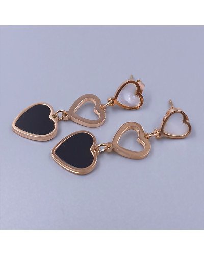 Сережки-гвоздики Stainless Steel. Сталь. Позолота ЧВ. Довжина: 34 мм. Ширина: 12 мм.