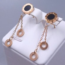 Сережки-гвоздики Stainless Steel. Сталь. Позолота ЧВ. Довжина: 39 мм. Ширина: 10 мм.