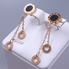 Сережки-гвоздики Stainless Steel. Сталь. Позолота ЧВ. Довжина: 39 мм. Ширина: 10 мм.