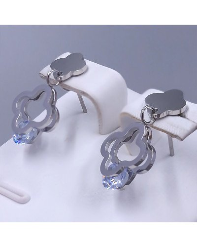 Сережки-гвоздики Stainless Steel. Сталь. Родій. Довжина: 23 мм. Ширина: 11 мм.