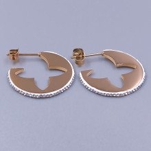 Сережки-гвоздики Stainless Steel. Сталь. Позолота ЧВ. Діаметр: 22 мм
