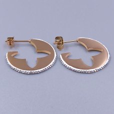 Сережки-гвоздики Stainless Steel. Сталь. Позолота ЧВ. Діаметр: 22 мм