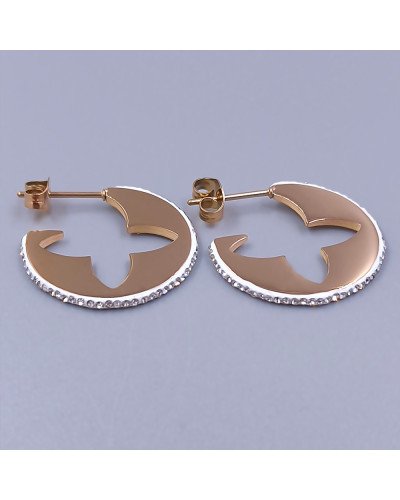 Сережки-гвоздики Stainless Steel. Сталь. Позолота ЧВ. Діаметр: 22 мм
